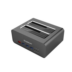NNEDSZ SD352 USB 3.0 to Dual SATA Aluminium Docking Station with 3-Port Hub and 1 Port 2.1A USB Charger